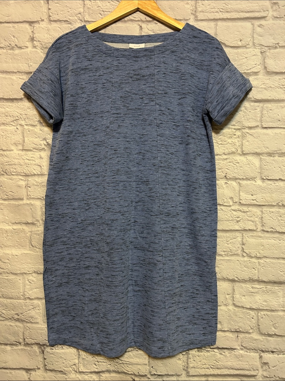 J Jill (Pure Jill) Blue/Black Pattern Classic Short-Sleeve Shift Dress/Tunic